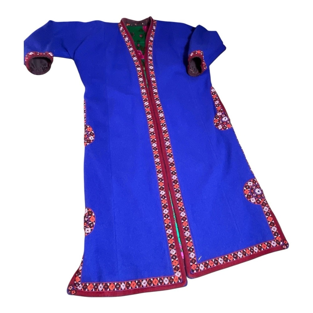 Turkmen Silk Embroidered Coat and Chapan, Antique Kaftan, Kimono, Wool Silk Embr